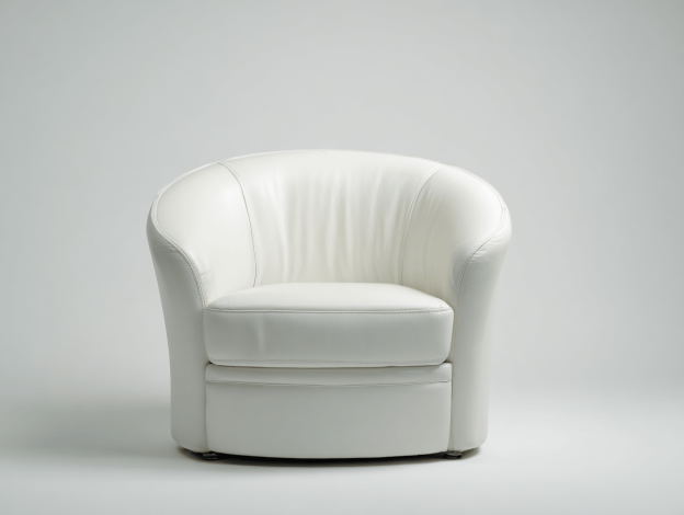 Fauteuil en similicuir 82×80×77 cm – blanc – style moderne-Nicheena