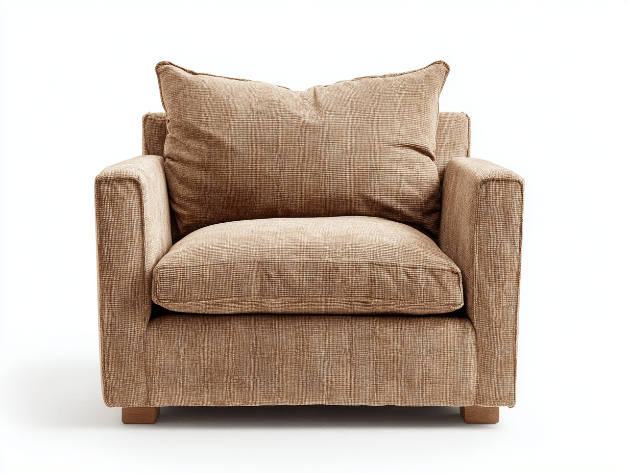 Fauteuil en tissu 94×90×96 cm – beige – style contemporain confortable-Nicheena