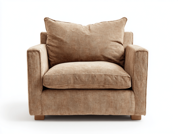 Fauteuil en tissu 94×90×96 cm – beige – style contemporain confortable-Nicheena