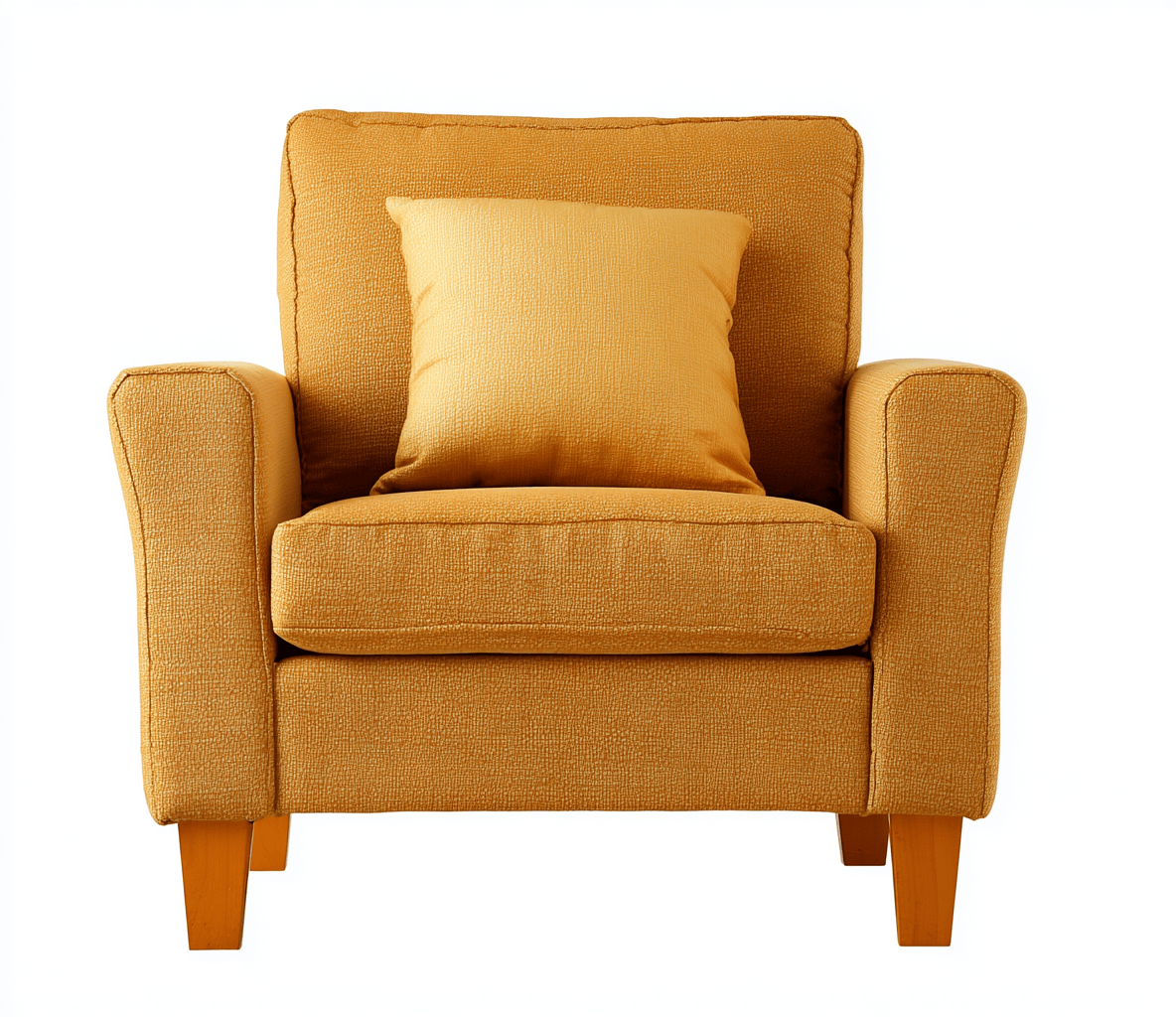 Fauteuil en tissu 90×85×95 cm – jaune – style moderne avec coussin décoratif-Nicheena