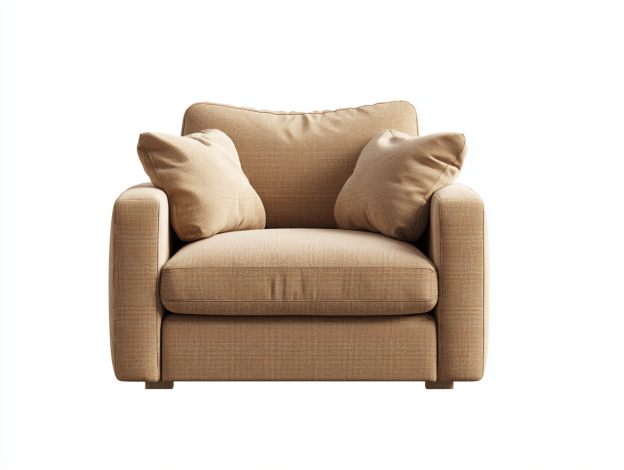 Fauteuil en tissu 93×89×95 cm – beige – style contemporain avec coussins décoratifs-Nicheena