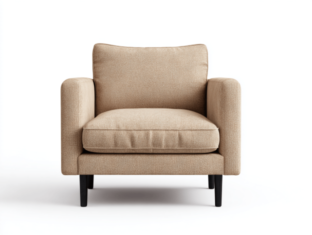 Fauteuil en tissu 91×87×95 cm – beige – style moderne minimaliste-Nicheena