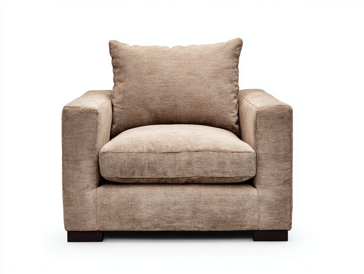 Fauteuil en tissu 94×89×96 cm – beige – style contemporain avec coussin décoratif-Nicheena