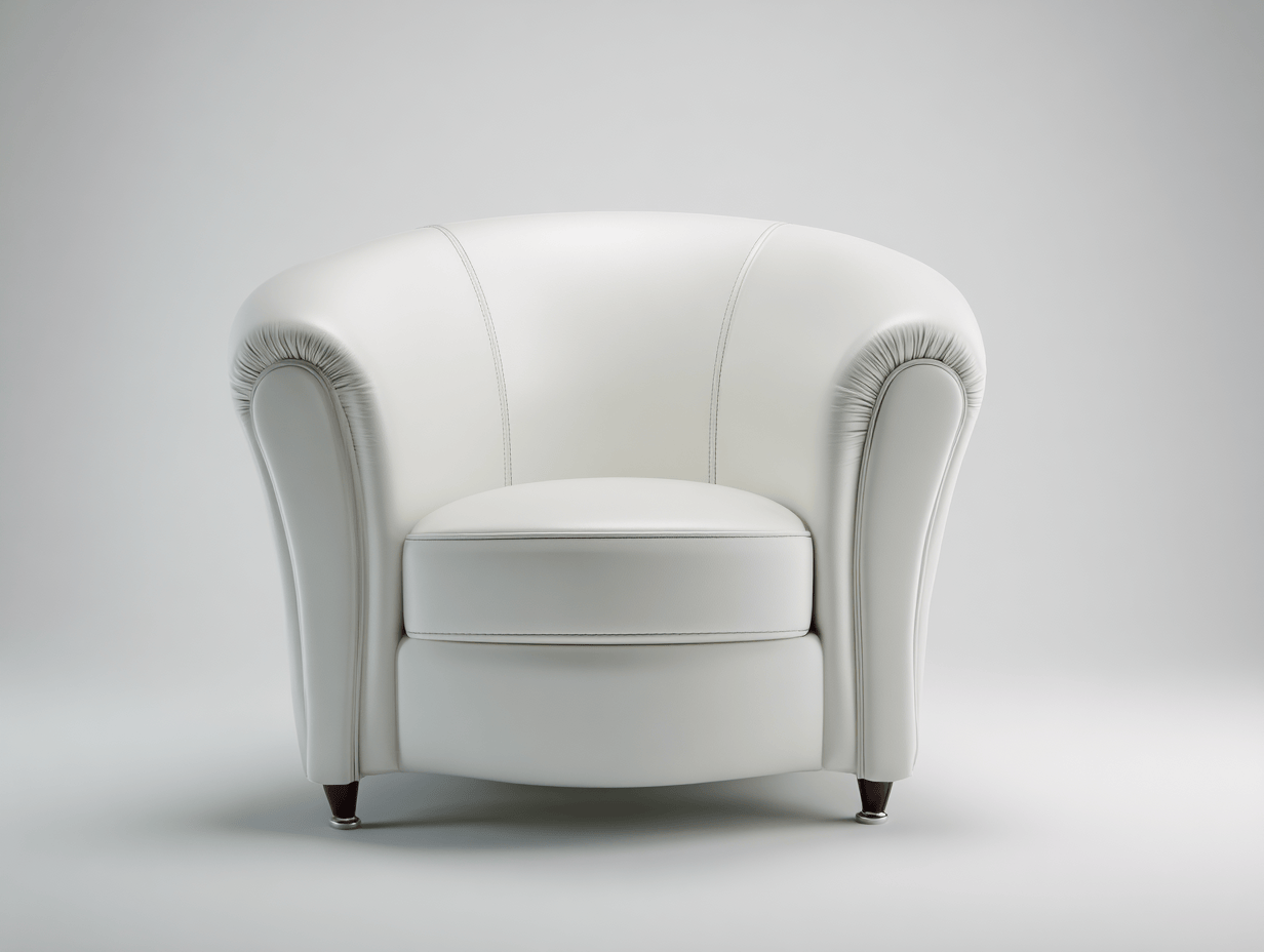 Fauteuil en similicuir 84×82×78 cm – blanc – style classique-Nicheena