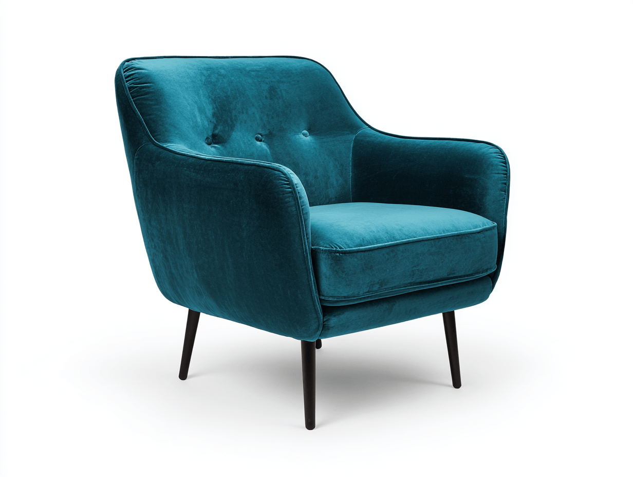 Fauteuil en velours 80×85×90 cm – bleu – style moderne-Nicheena