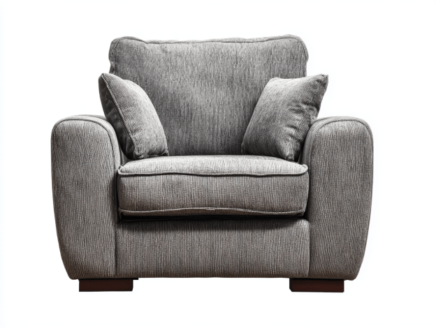 Fauteuil en tissu gris 105×95 cm – design contemporain avec coussins décoratifs et assise large-Nicheena