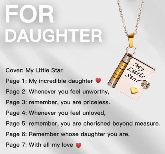 Book Necklace for Granddaughter