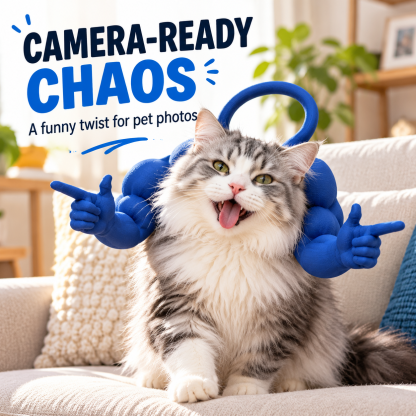 Funny Muscle Arms Cat Costume Accessory, 4-Color Cat Photo Prop