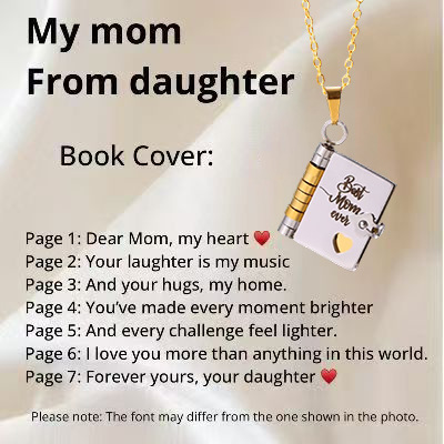Book Necklace for Granddaughter