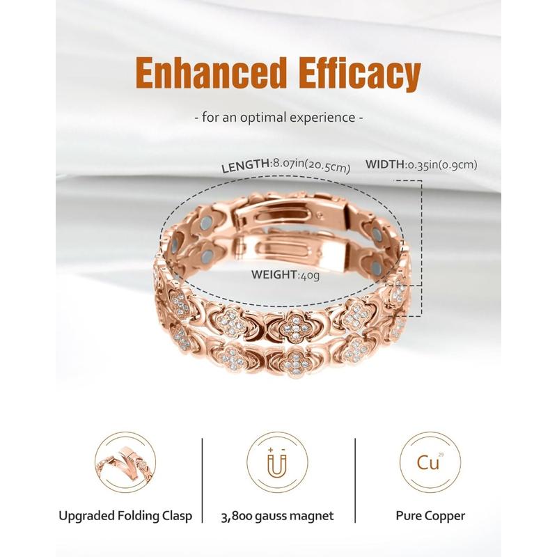Copper Bracelets for Women Pure Copper Magnetic Bracelet with 3500 Gauss Effective Magnets Trendy Stack Bangle Stretch Bangle