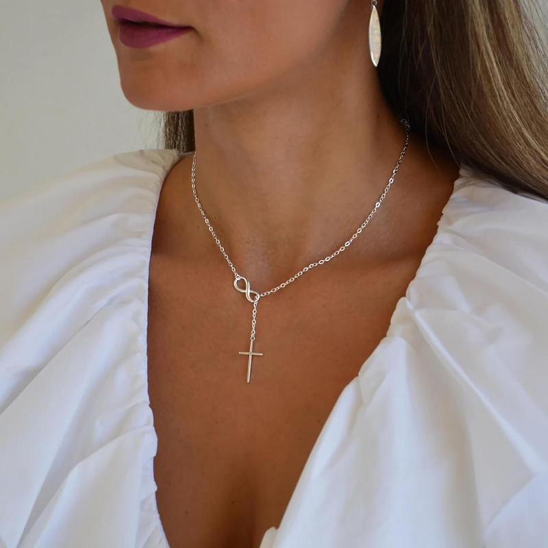 Charm Outdoorfun Cross Choker Necklace for Women, Thick Chunky Paperclip Chain Hip Hop Necklace Unisex Jewelry,Cuban Link Chain for Women Trendy Fashion jewelry gifts