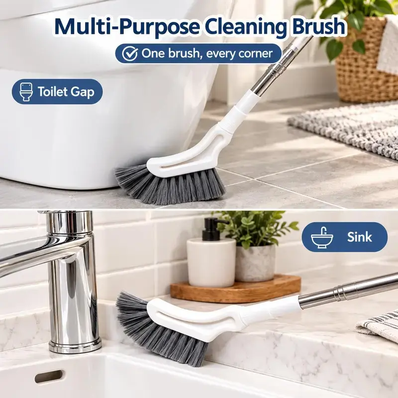Telescopic Long Handle Crevice Cleaning Brush for Narrow Gaps in Bathrooms Toilets Floors and Windows Ideal for Hard-to-Reach Spaces