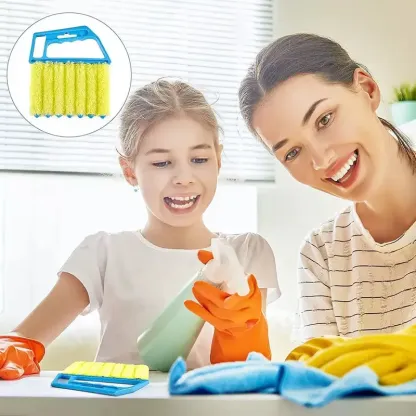 Window Blind Cleaning Brush, Window Blind Cleaner, Air Conditioning Outlet Dust Removal Brush, Hand-held Curtain Brush, Heavy Duty, Home Care Supplies, Yellow Household Items