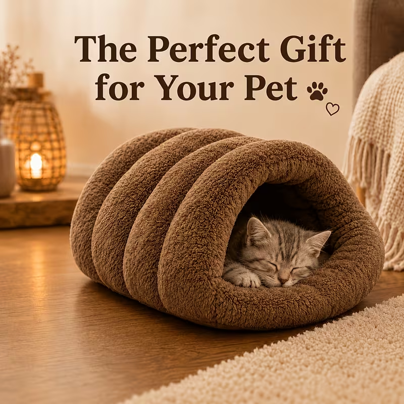 Plush Round Pet Bed for Cats and Dogs – Soft Faux Rabbit Fur Donut Bed with Raised Edges, Cozy and Warm Sleeping Nest, Indoor Pet Mat, Suitable for Small to Medium-Sized Dogs and Cats (Available in 17.72", 21.65", and 23.62")