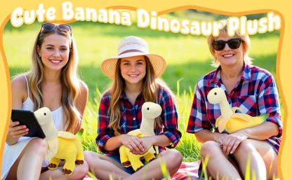 Banana Dinosaur Plush Toy, 12-Inch Stuffed Animal & Room Decor