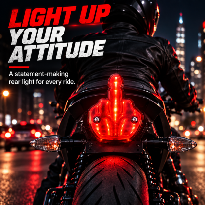 Middle Finger Motorcycle Rear Accent Light – Bold Red Design