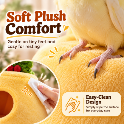 Cozy Hanging Plush Bird Hideaway for Small Birds