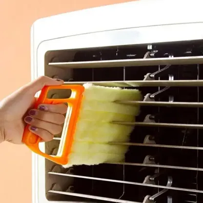 Window Blind Cleaning Brush, Window Blind Cleaner, Air Conditioning Outlet Dust Removal Brush, Hand-held Curtain Brush, Heavy Duty, Home Care Supplies, Yellow Household Items