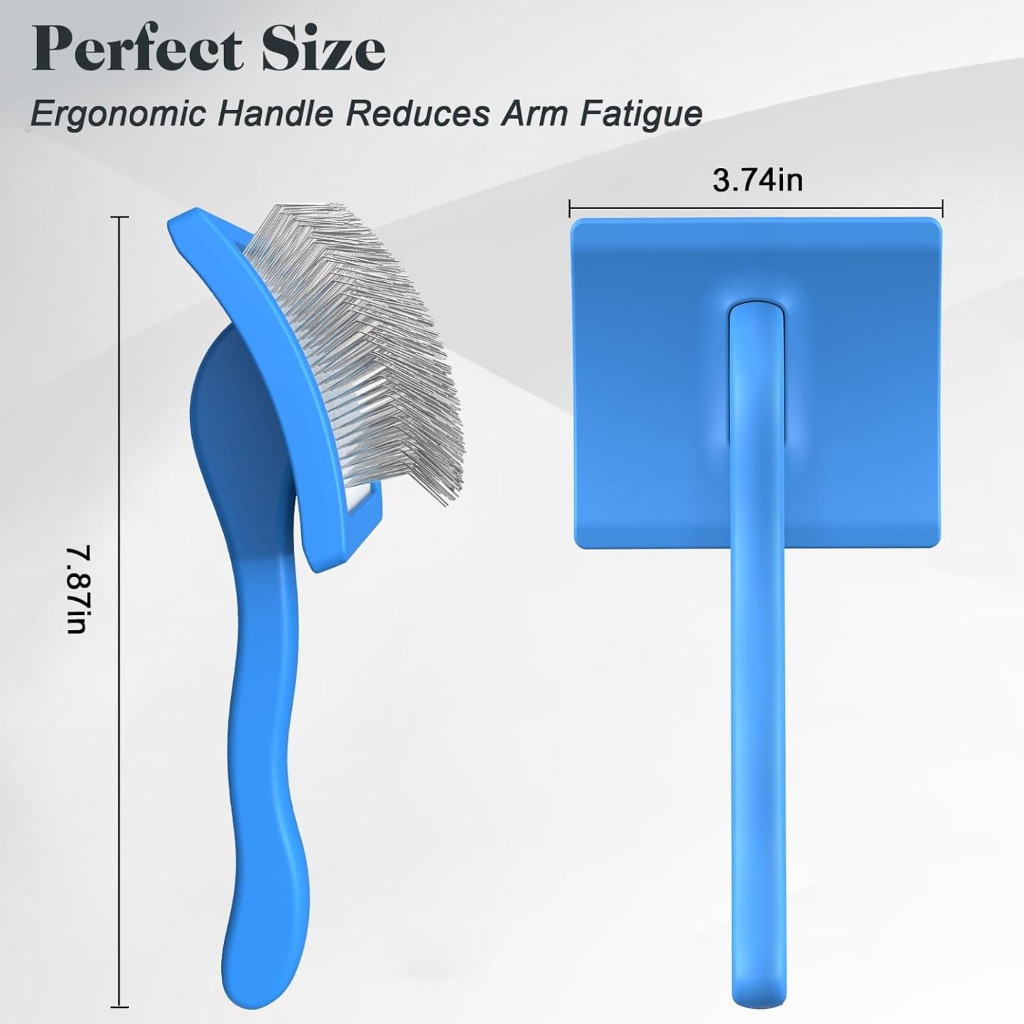 2 Pieces Nail Rake Brush for Dog and Pet Combs, Professional Dog Grooming Brush (Golden Pinscher, Poodle, Labrador) with Extra Long Needles, Effectively Removes Tangles, Knots and Mats (Blue)