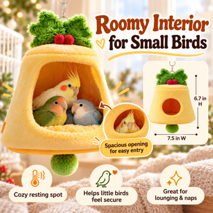 Cozy Hanging Plush Bird Hideaway for Small Birds