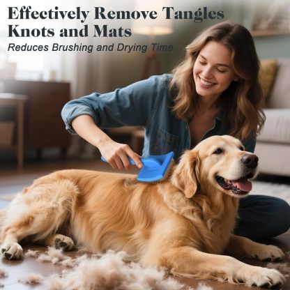 2 Pieces Nail Rake Brush for Dog and Pet Combs, Professional Dog Grooming Brush (Golden Pinscher, Poodle, Labrador) with Extra Long Needles, Effectively Removes Tangles, Knots and Mats (Blue)