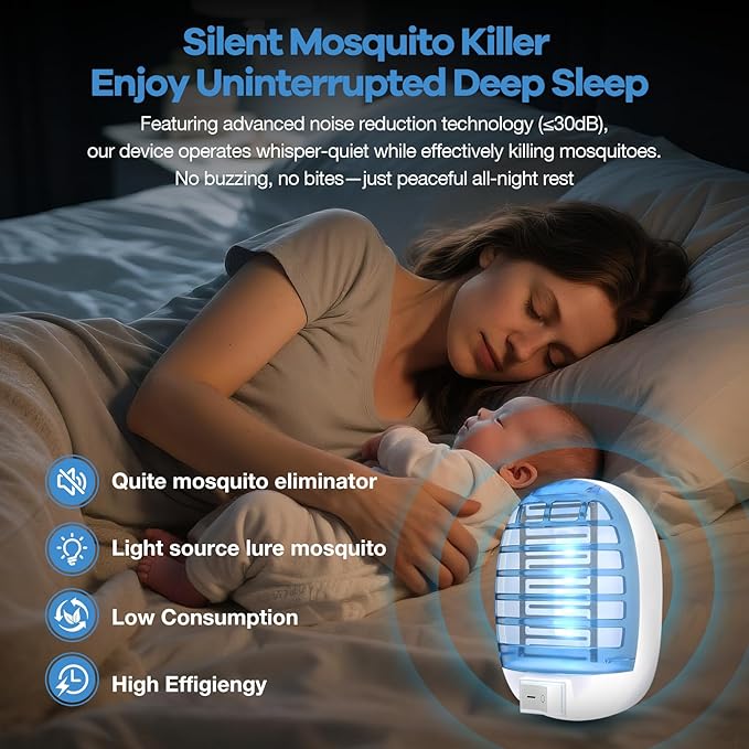 Indoor Bug Killer, Indoor Mosquito Killer, Home Mosquito Killer, Suitable for Babies and Pets, Living Room, Kitchen, Bedroom, Baby Room, Office (2 Pack)