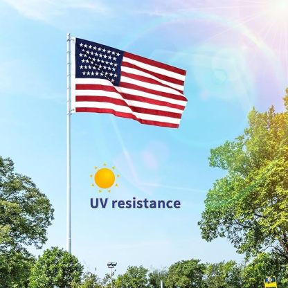 Sturdy American Flag 4x6 ft Outdoor Heavy Duty, 100% Made in the USA American Flag, Colorfast American Flag for Exterior 4x6, Embroidered American Flag, 4 x 6 American Flag, Best High Wind All Weather USA Flag, Indestructible Flag, Destructible American F