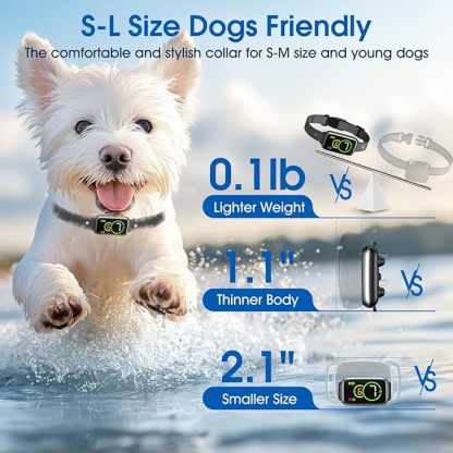 Dog barking collar, smart barking collar for small dogs, 5-15 lbs (about 2.3-6.8 kg) medium and large dogs, effective AI barking collar, adjustable beep vibration mode and 7 sensitivity levels, automatic dog anti-barking device