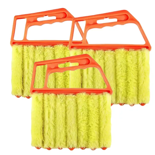 Window Blind Cleaning Brush, Window Blind Cleaner, Air Conditioning Outlet Dust Removal Brush, Hand-held Curtain Brush, Heavy Duty, Home Care Supplies, Yellow Household Items