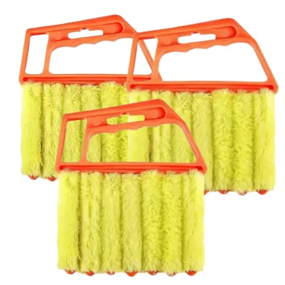 Window Blind Cleaning Brush, Window Blind Cleaner, Air Conditioning Outlet Dust Removal Brush, Hand-held Curtain Brush, Heavy Duty, Home Care Supplies, Yellow Household Items