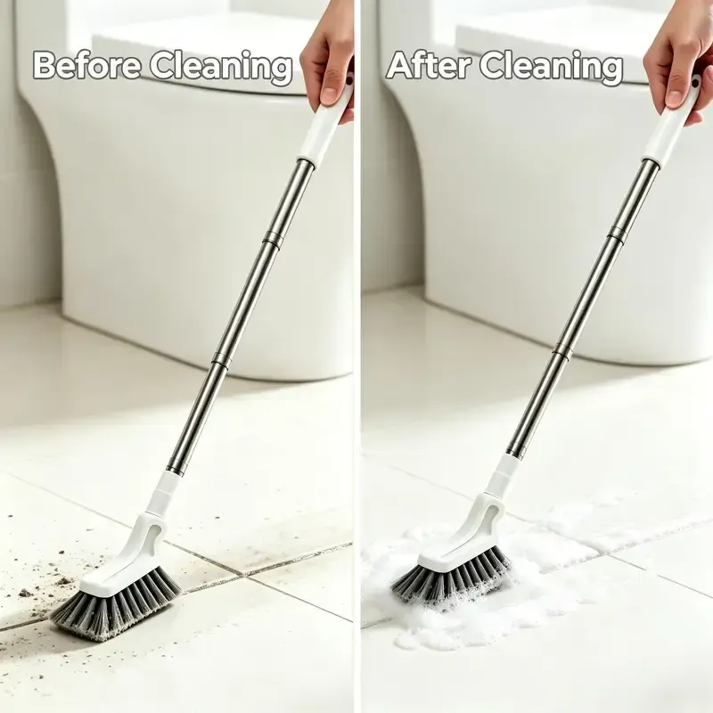 Telescopic Long Handle Crevice Cleaning Brush for Narrow Gaps in Bathrooms Toilets Floors and Windows Ideal for Hard-to-Reach Spaces