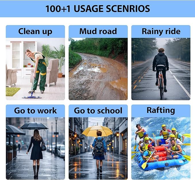 10 Pairs of Rainproof Waterproof Shoe Covers - Disposable Plastic Rain Shoe Covers - Non-Slip Indoor Outdoor Rain Covers for Men and Women - Waterproof Boot Protectors - Clear