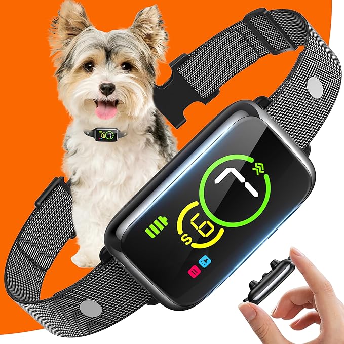 Dog barking collar, smart barking collar for small dogs, 5-15 lbs (about 2.3-6.8 kg) medium and large dogs, effective AI barking collar, adjustable beep vibration mode and 7 sensitivity levels, automatic dog anti-barking device