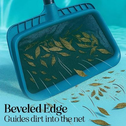 Pool Skimmer Net for Cleaning - Heavy Duty Deep Mesh Pool Net Skimmer - Fine Leaf Rake Net for Pools, Ponds - Sturdy Frame - Fits Standard Pool Poles (Net Only, No Poles)
