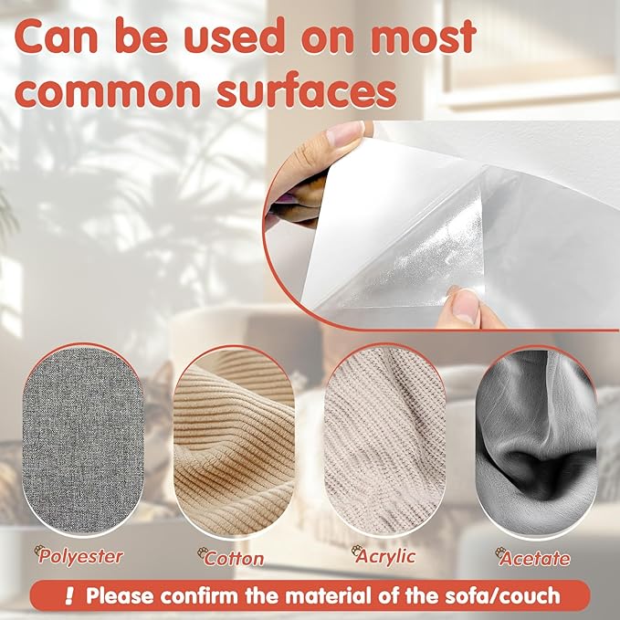 18-Piece Large Cat Scratching Furniture Protectors, Clear Cat Paw Protectors, Single-Sided Self-Adhesive Pet Deterrent Sofa Covers, 17 Inch