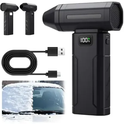Handheld Cordless Electric Dust Cleaner - 6 Adjustable Speed Gears, Turbo Fan, Fast Charging, Portable Gray Specialty Power Tool, Includes Batteries, for Computer Keyboard, Outdoor Cleaning