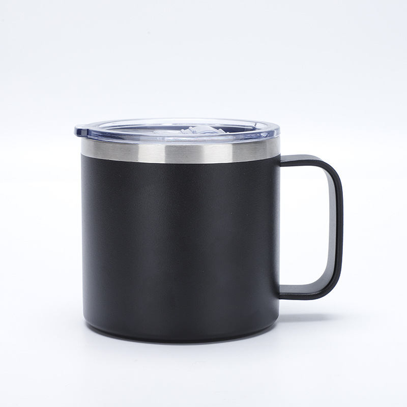 14 oz Ceramic Lined Stackable Mug, Vacuum Insulated, Stainless Steel, with MagSlider Lid, Black