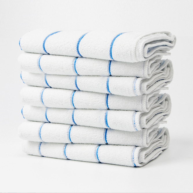 Amazon same striped towel cleaning cloth large size water-absorbing multi-functional household cleaning dust removal large towel