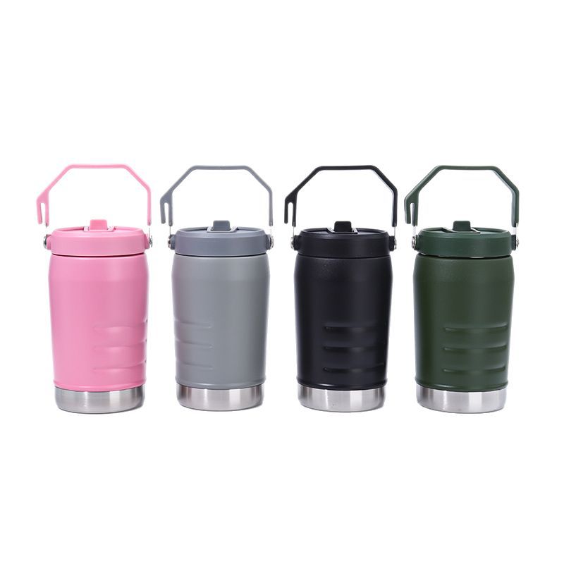 2.0 Flip-Top Straw Bottle with Handle, 40 oz | Twist-off lid and flip straw | Leak-proof for travel and sports | Insulated stainless steel | BPA-free | Black 2.0