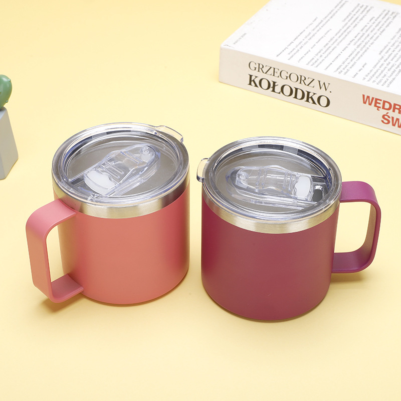 14 oz Ceramic Lined Stackable Mug, Vacuum Insulated, Stainless Steel, with MagSlider Lid, Black