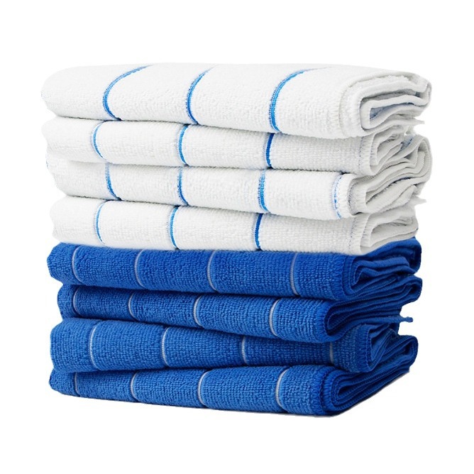 Amazon same striped towel cleaning cloth large size water-absorbing multi-functional household cleaning dust removal large towel
