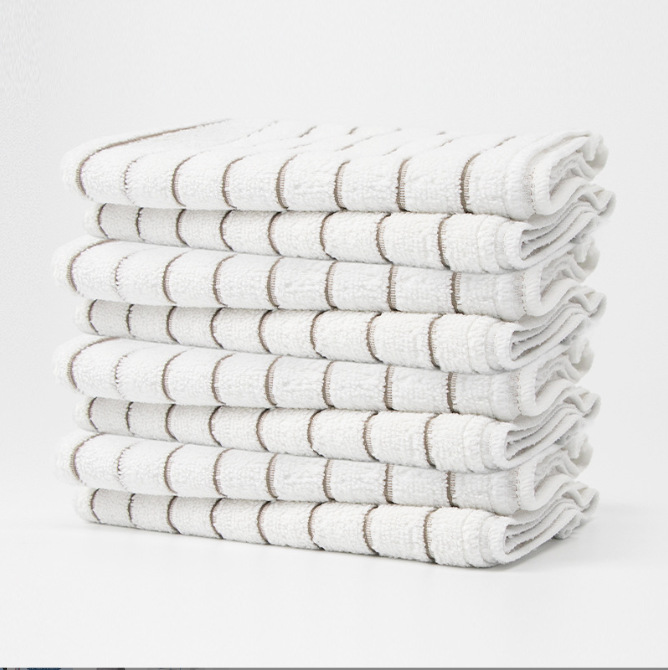 Amazon same striped towel cleaning cloth large size water-absorbing multi-functional household cleaning dust removal large towel