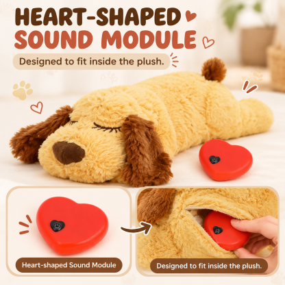 Heartbeat Plush Dog Toy for Pets, Soft Puppy Companion with Sound Module