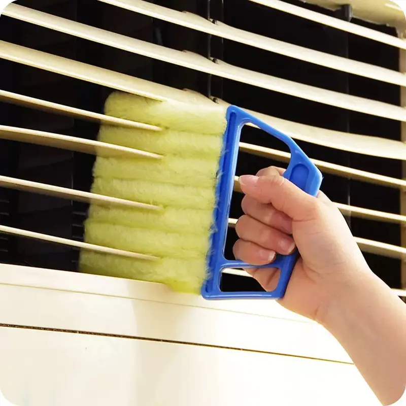 Window Blind Cleaning Brush, Window Blind Cleaner, Air Conditioning Outlet Dust Removal Brush, Hand-held Curtain Brush, Heavy Duty, Home Care Supplies, Yellow Household Items