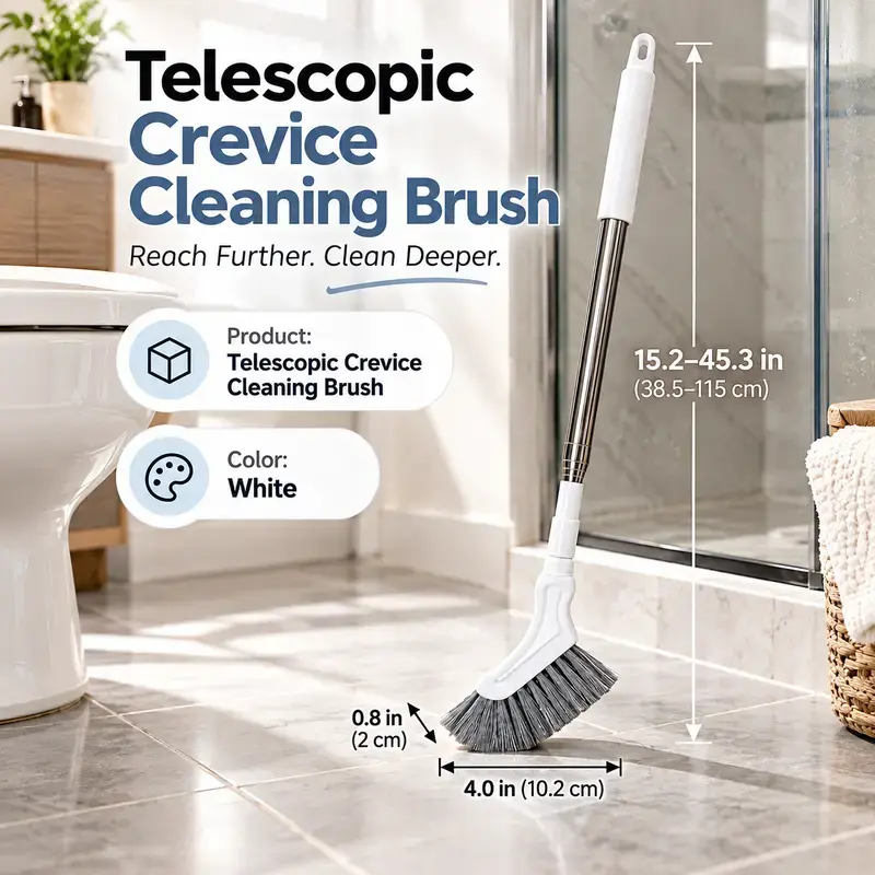 Telescopic Long Handle Crevice Cleaning Brush for Narrow Gaps in Bathrooms Toilets Floors and Windows Ideal for Hard-to-Reach Spaces