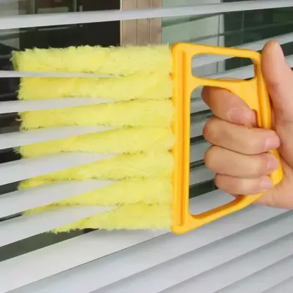 Window Blind Cleaning Brush, Window Blind Cleaner, Air Conditioning Outlet Dust Removal Brush, Hand-held Curtain Brush, Heavy Duty, Home Care Supplies, Yellow Household Items