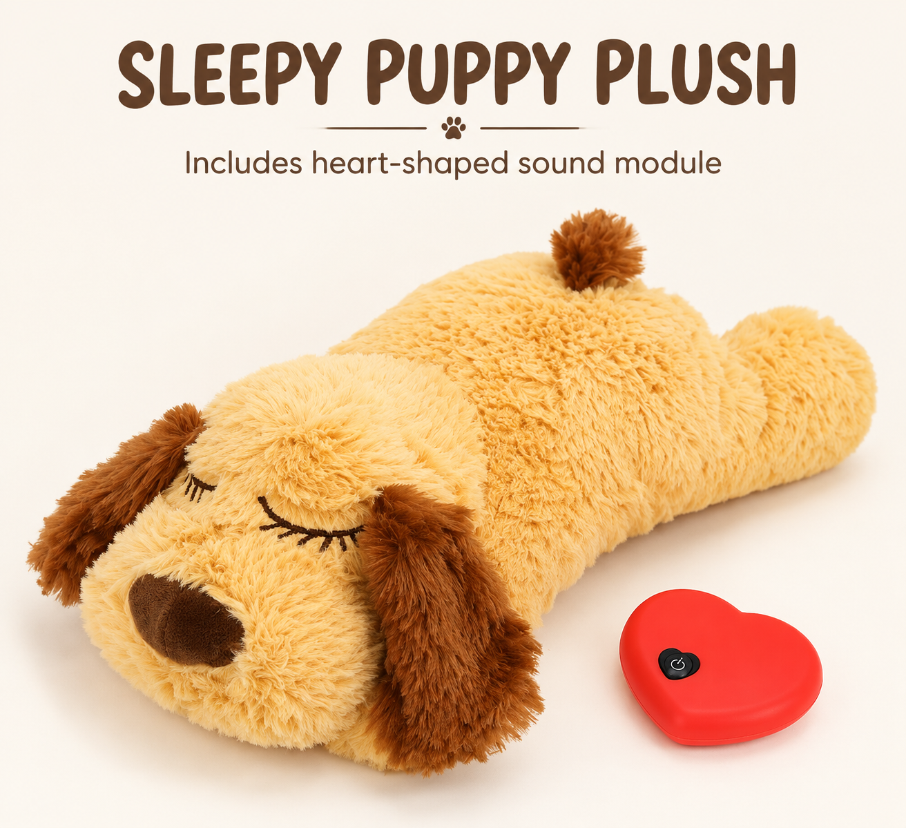 Heartbeat Plush Dog Toy for Pets, Soft Puppy Companion with Sound Module