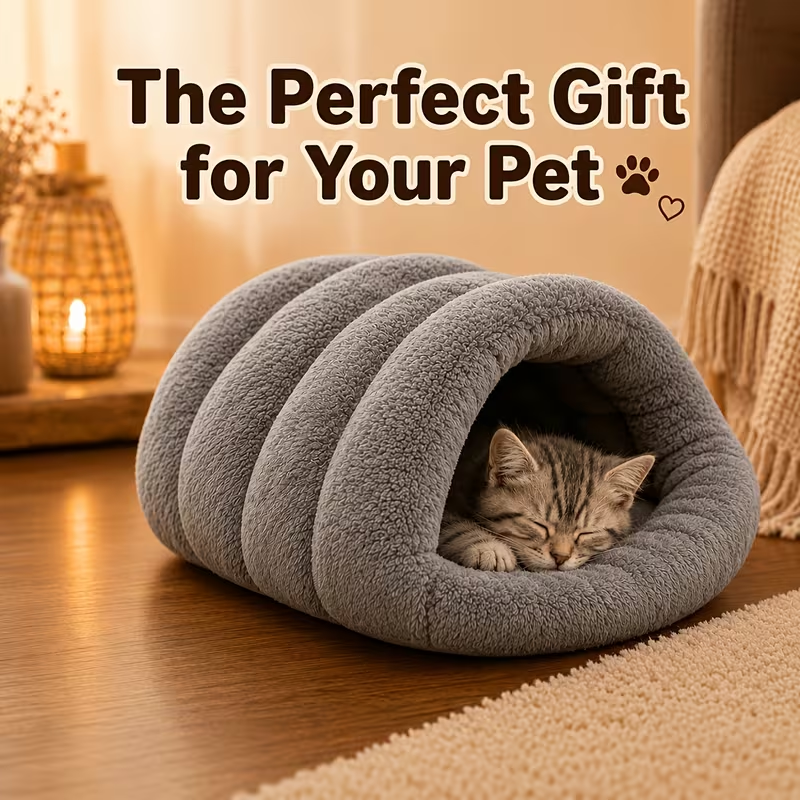 Plush Round Pet Bed for Cats and Dogs – Soft Faux Rabbit Fur Donut Bed with Raised Edges, Cozy and Warm Sleeping Nest, Indoor Pet Mat, Suitable for Small to Medium-Sized Dogs and Cats (Available in 17.72", 21.65", and 23.62")