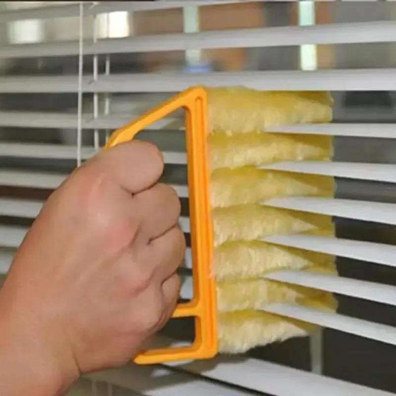 Window Blind Cleaning Brush, Window Blind Cleaner, Air Conditioning Outlet Dust Removal Brush, Hand-held Curtain Brush, Heavy Duty, Home Care Supplies, Yellow Household Items