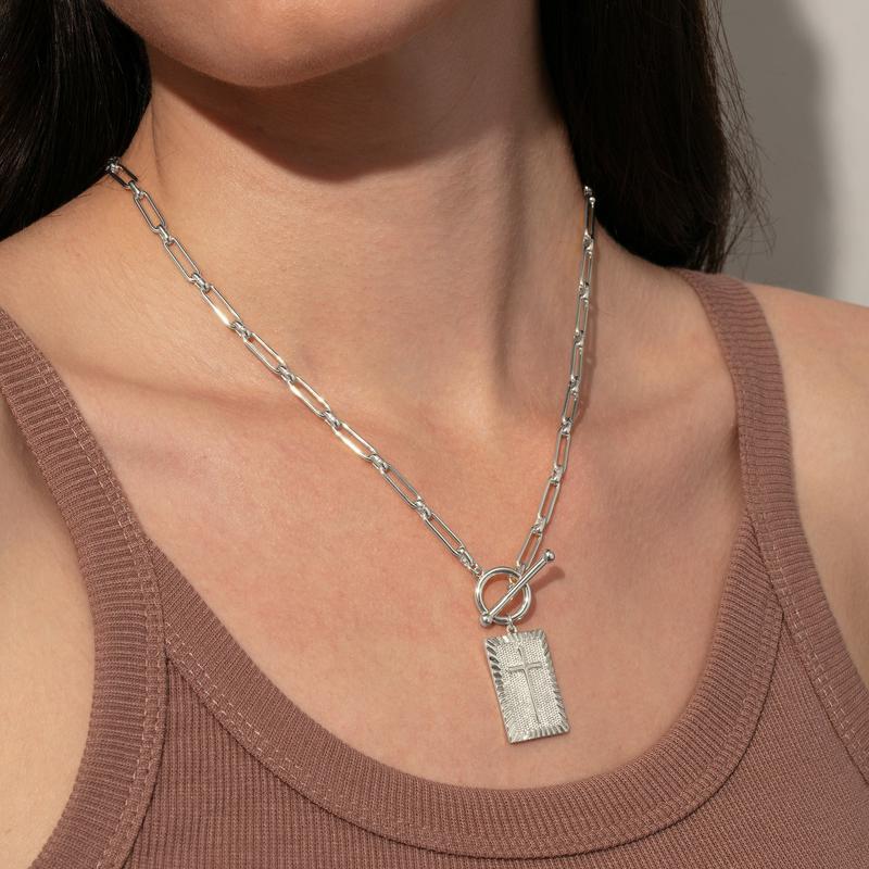 Charm Outdoorfun Cross Choker Necklace for Women, Thick Chunky Paperclip Chain Hip Hop Necklace Unisex Jewelry,Cuban Link Chain for Women Trendy Fashion jewelry gifts